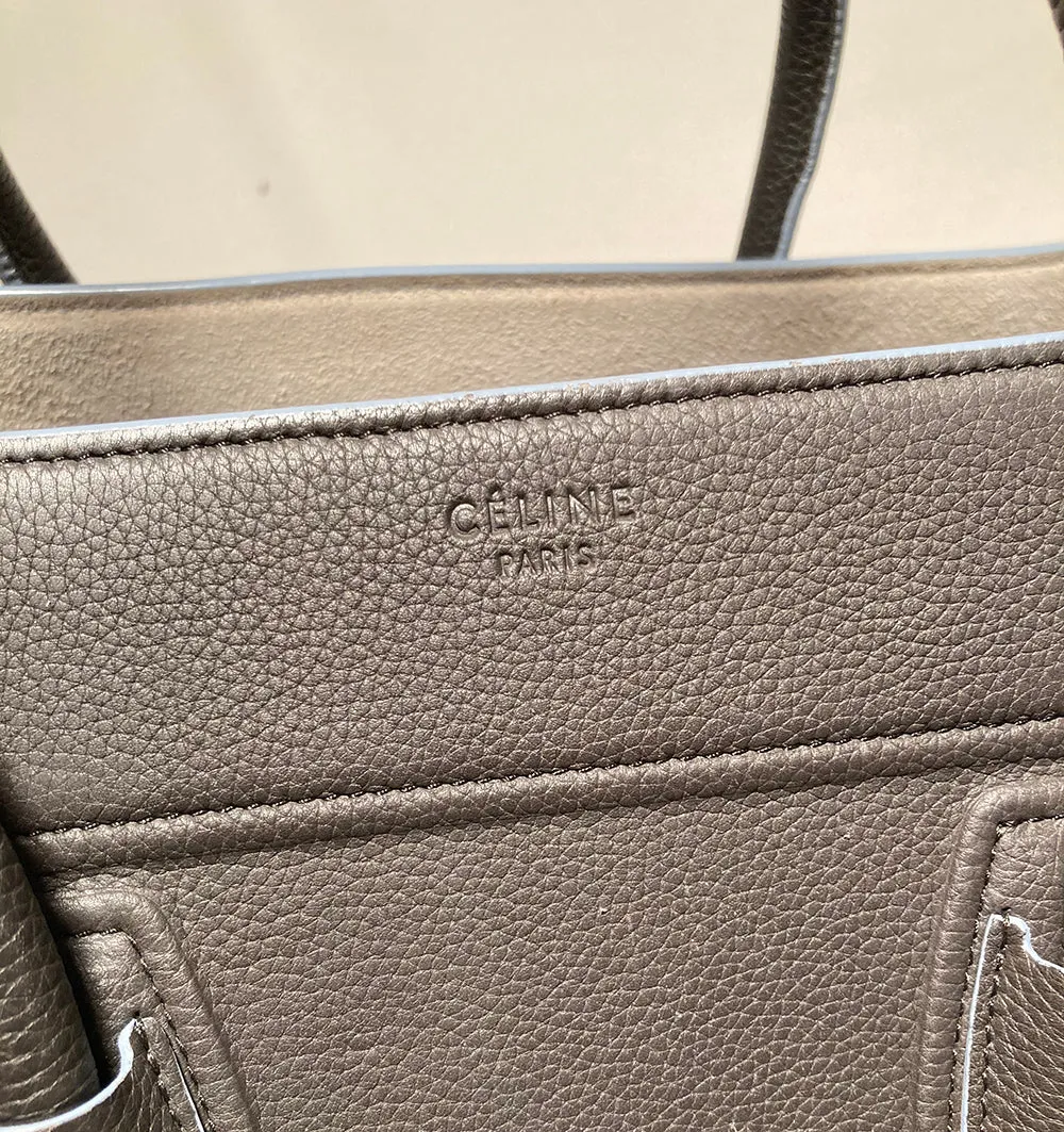 Celine Medium Grey Leather Phantom Luggage Tote