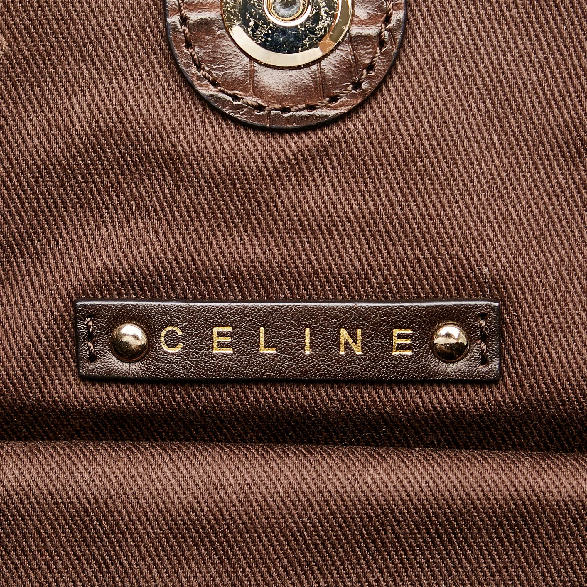 Celine Medium Macadam Bittersweet Canvas Handbag (SHG-m3uck6)