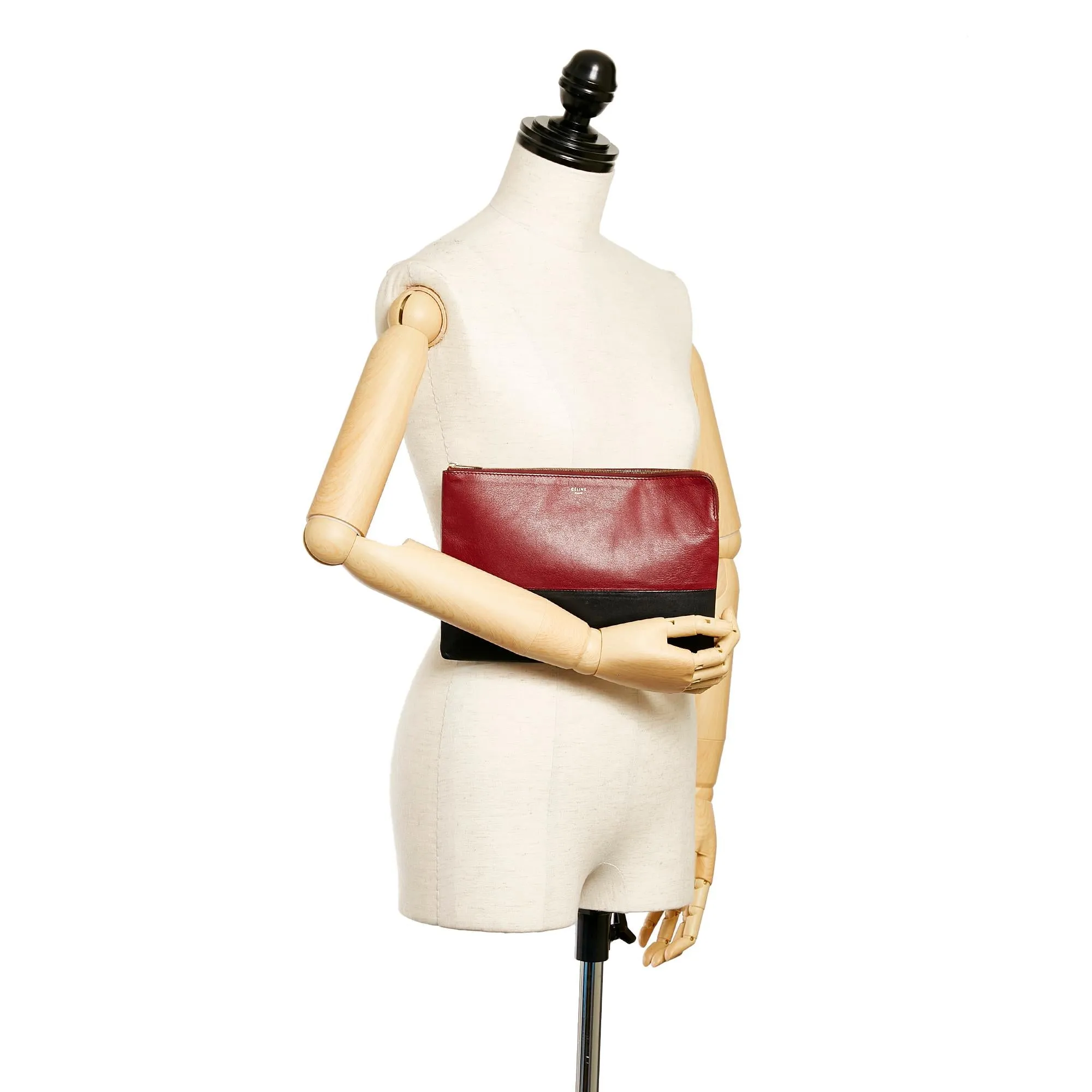 Celine Solo Bicolor Leather Clutch Bag (SHG-27017)