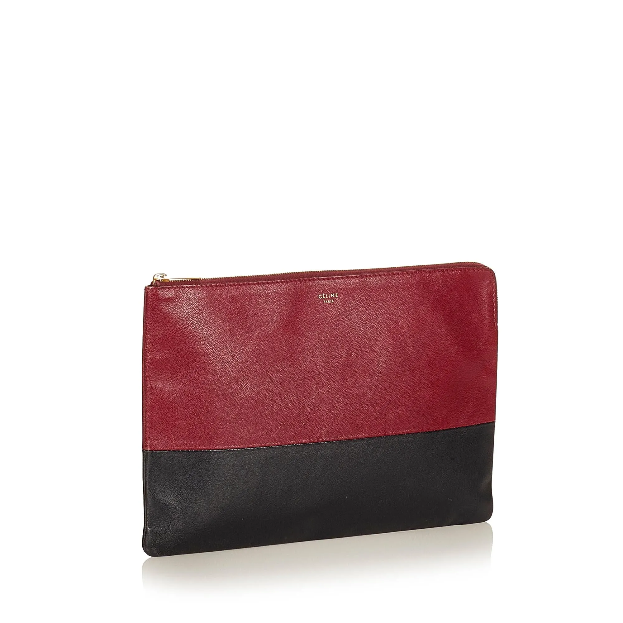 Celine Solo Bicolor Leather Clutch Bag (SHG-27017)