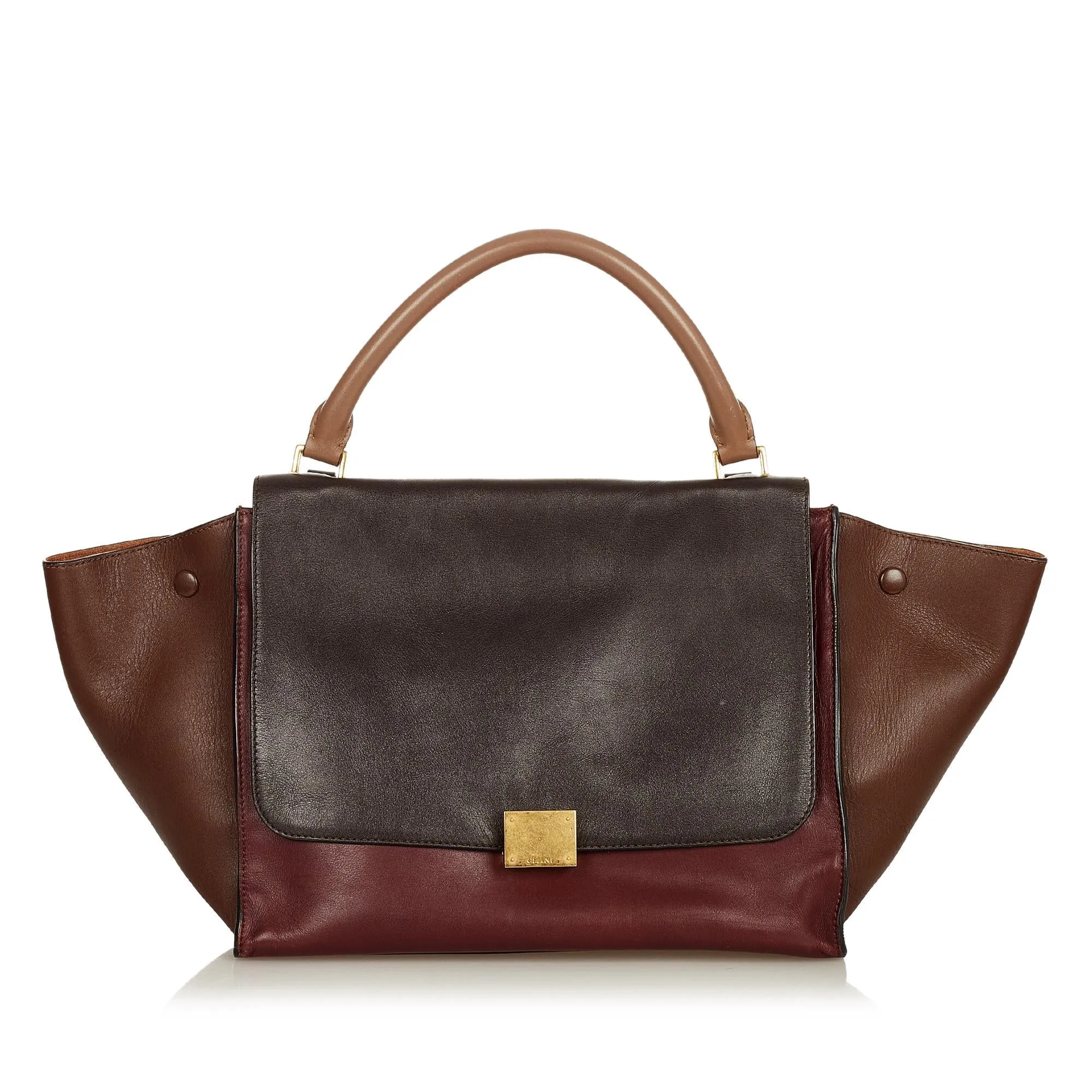 Celine Trapeze Bicolor Leather Satchel (SHG-26435)