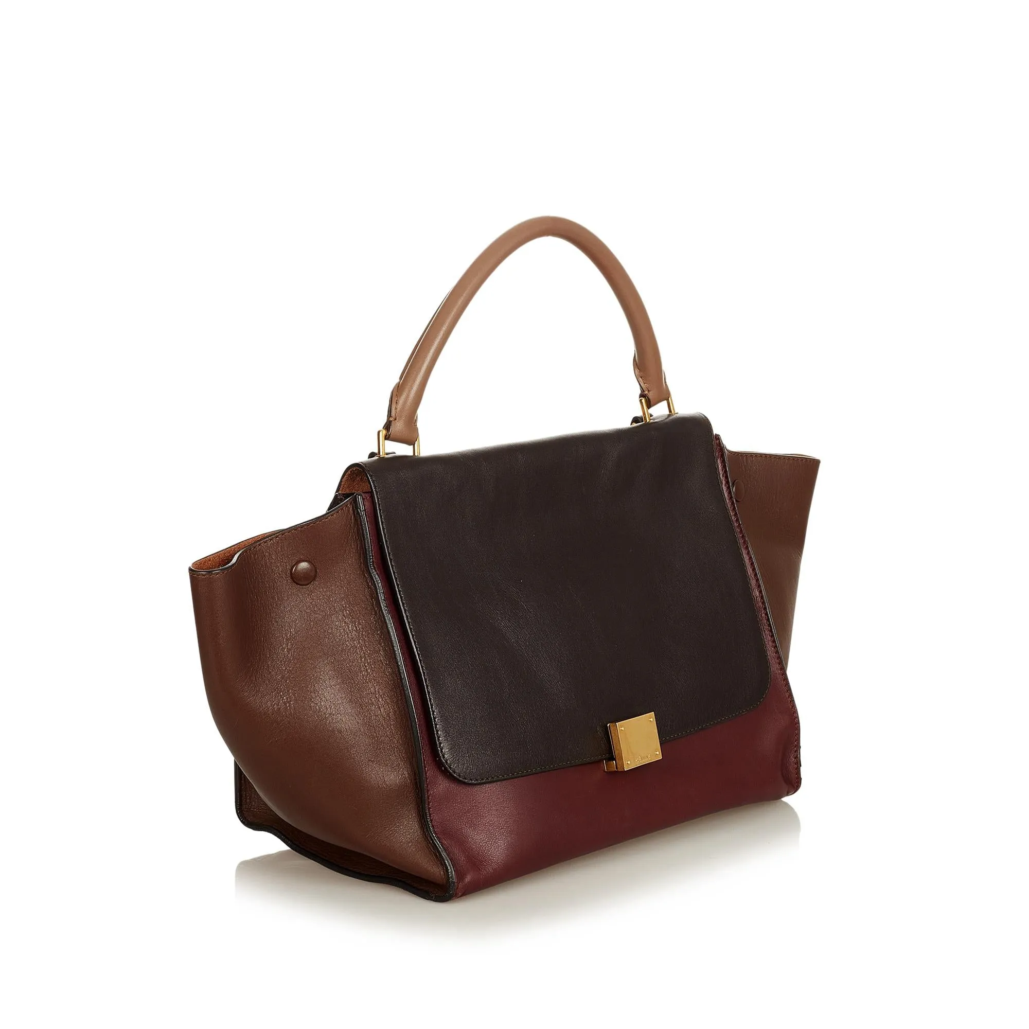 Celine Trapeze Bicolor Leather Satchel (SHG-26435)