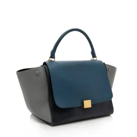 Celine Tricolor Calfskin Small Trapeze Bag (SHF-17369)