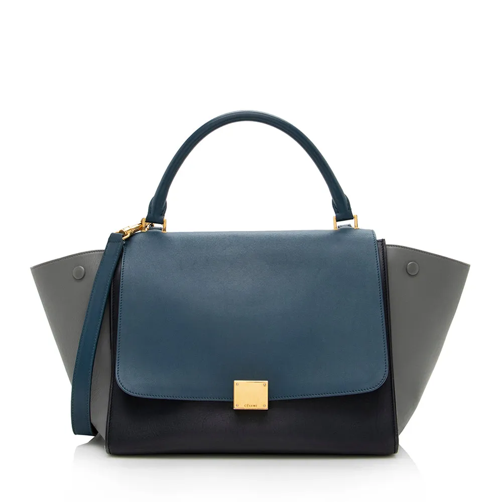 Celine Tricolor Calfskin Small Trapeze Bag (SHF-17369)