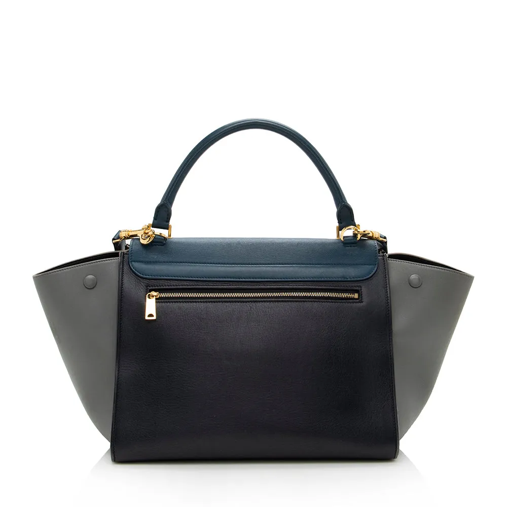 Celine Tricolor Calfskin Small Trapeze Bag (SHF-17369)