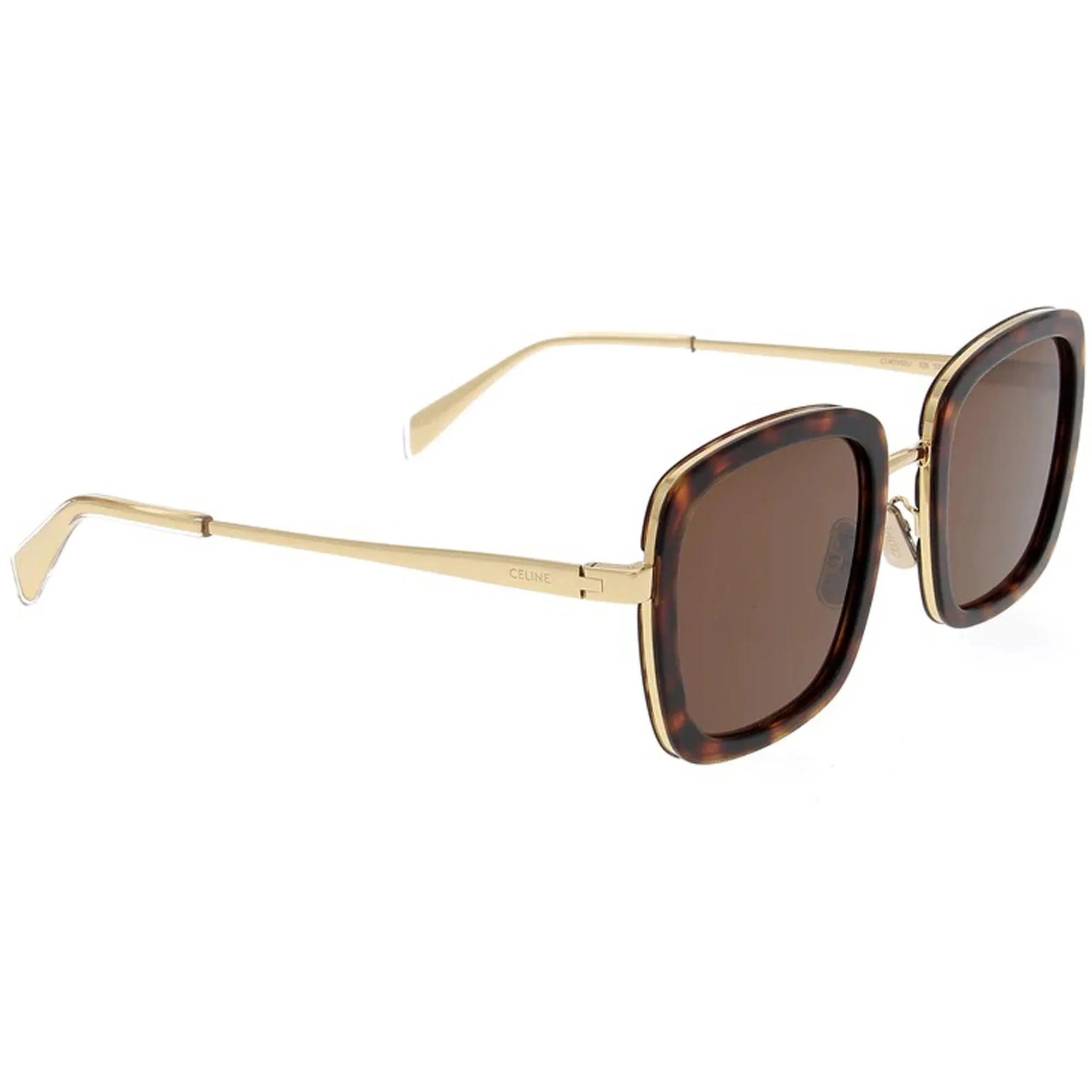 Celine Women's Sunglasses - Full Rim Havana Plastic and Metal Frame | CL40202U 52E