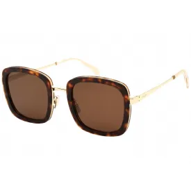 Celine Women's Sunglasses - Full Rim Havana Plastic and Metal Frame | CL40202U 52E