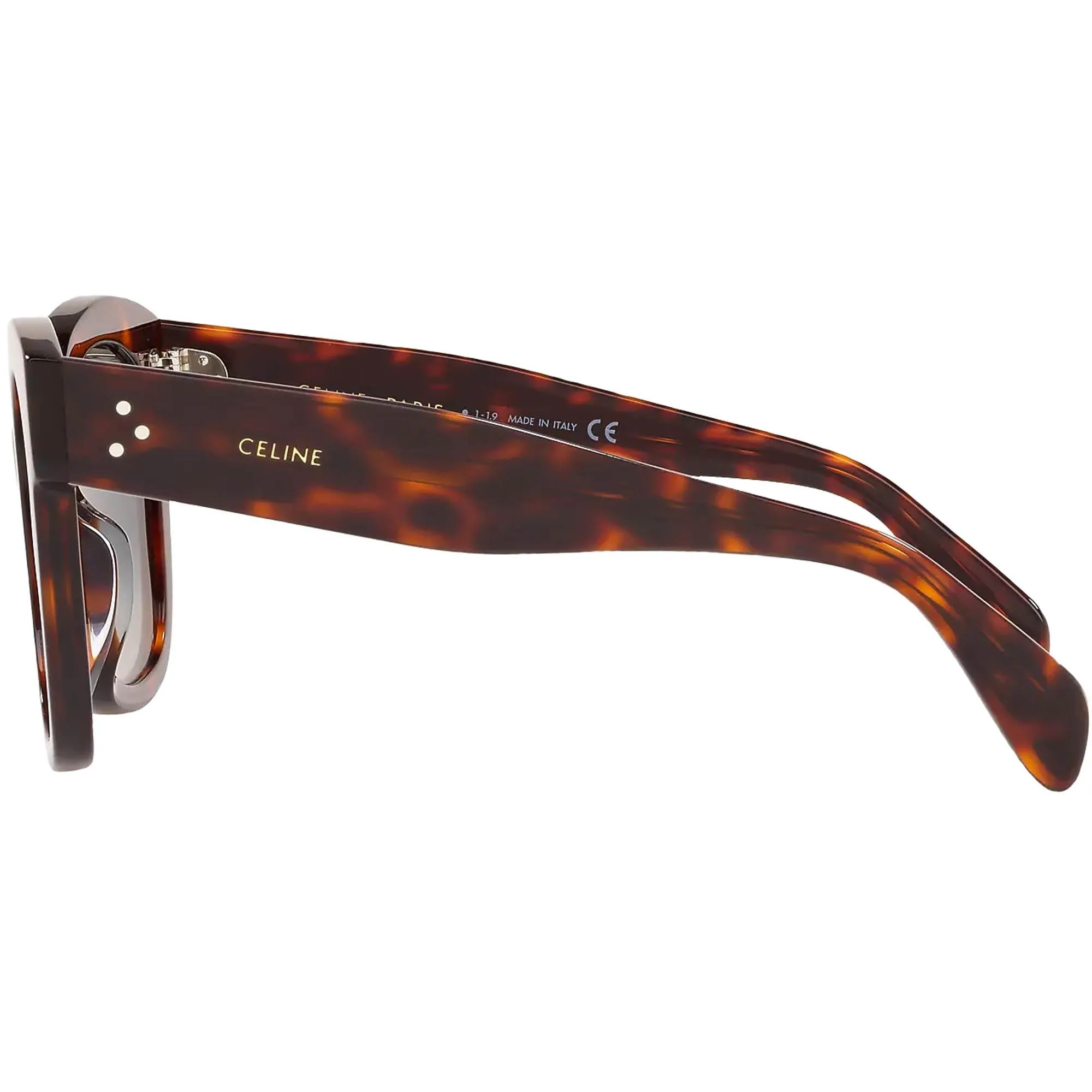 Celine Women's Sunglasses - Full Rim Tortoise Acetate Square Frame | CL4002UN 54D