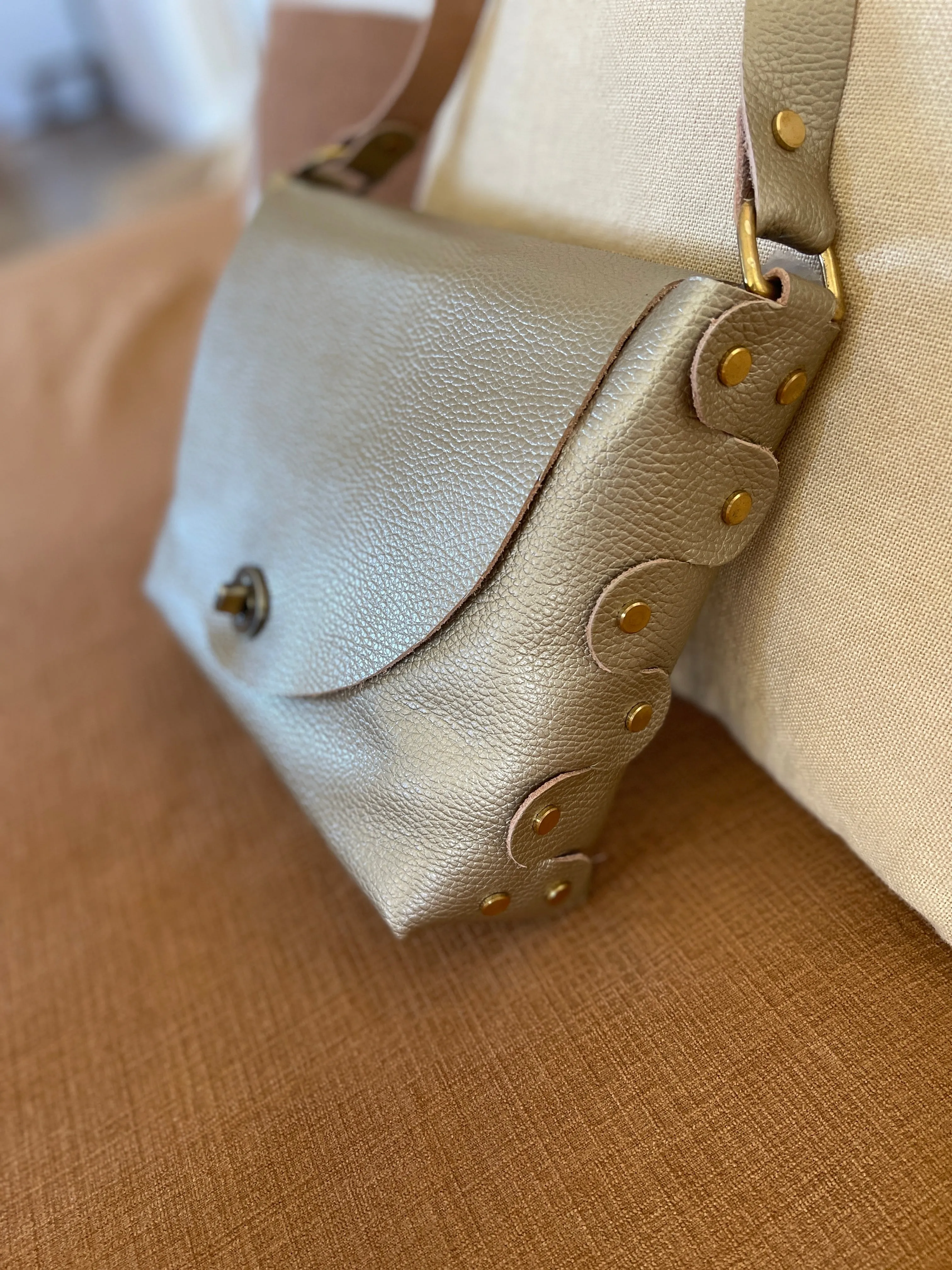 Champagne Gold Crossbody Flap Bag