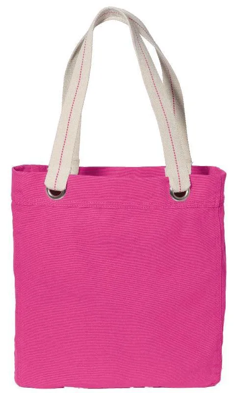 Colorful Cotton Canvas Allie Tote Bag with Interior Lining