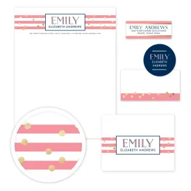 Confetti Stripes Stationery Set - Large