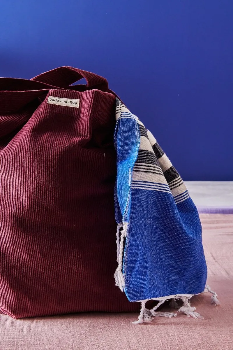 Cord Tote Bag - Burgundy