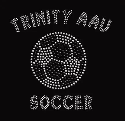 Custom Text Soccer Spangle Or Rhinestone Design