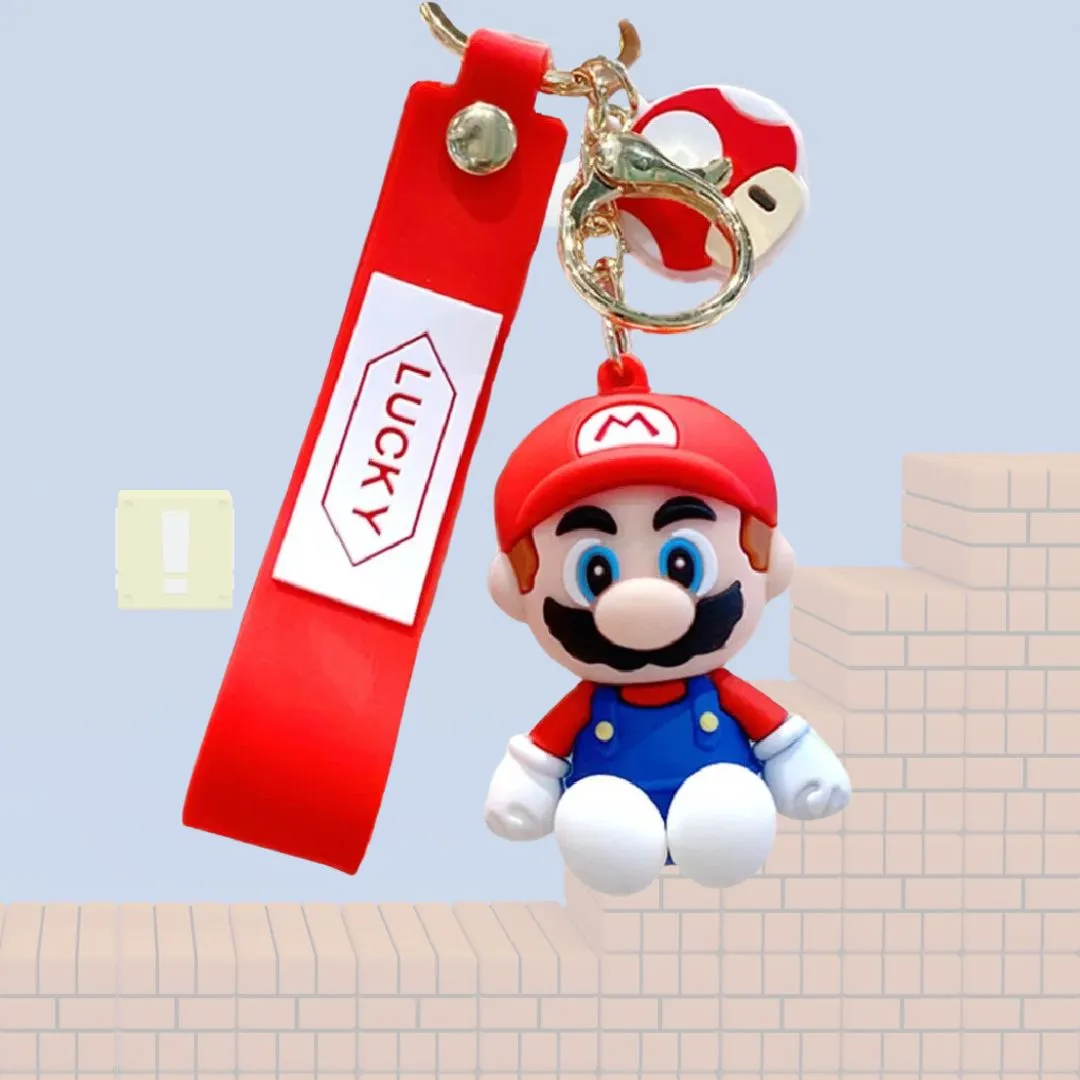 Cute Plumber Silicone Keychain - Heavy 3D keychain | Mario Collection