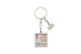 Dad Charm Photo Keychain, Silver