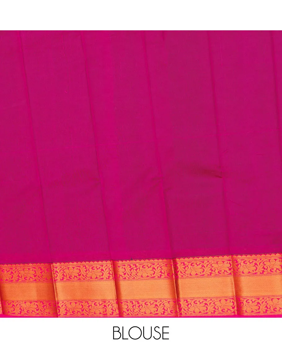 Dark maroon kota saree with unique designs,contrast traditional zari border & pallu of intricate designs