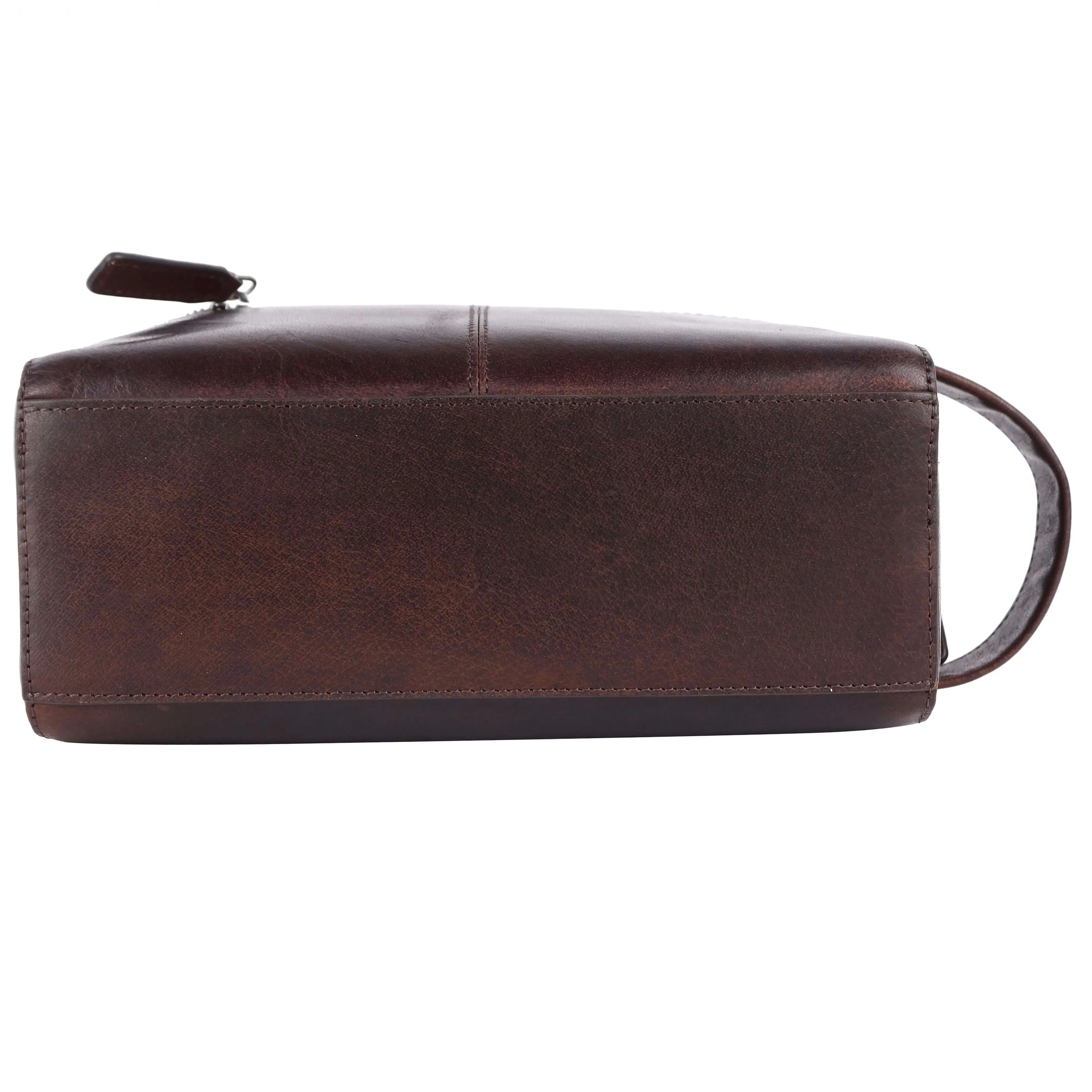 Deep Brown Wash Bag: 14.5x24x10 cm Dimensions