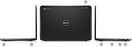 DELL Chromebook 3189, Intel Celeron N3060, 11.6 Inch TOUCHSCREEN X 360 DEGREES CONVERTABLE, 4GB 16GB SSD, CHROME OS, ENGLISH KEYBOARD, BLACK . Renewed