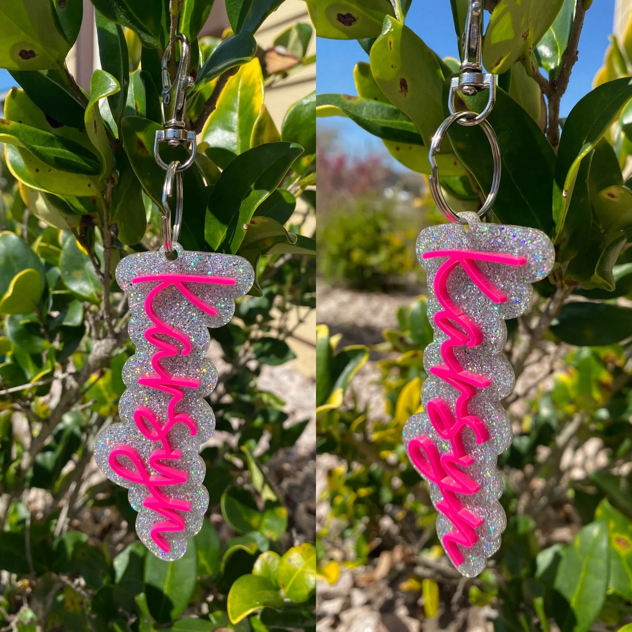 Double Acrylic Custom Keychain WS- MOQ of 3