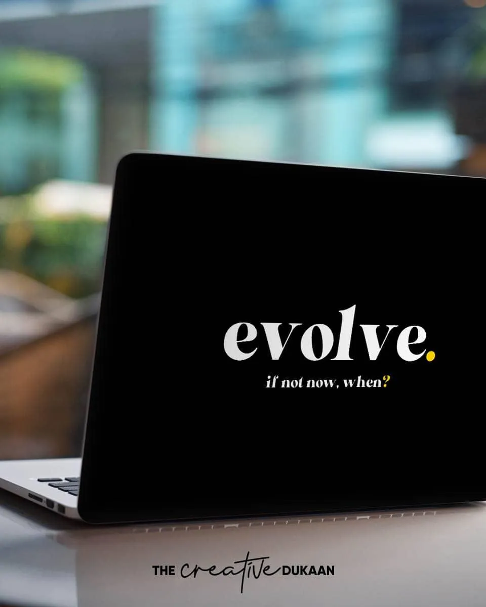 evolve - Motivational Laptop Skin With Black Background