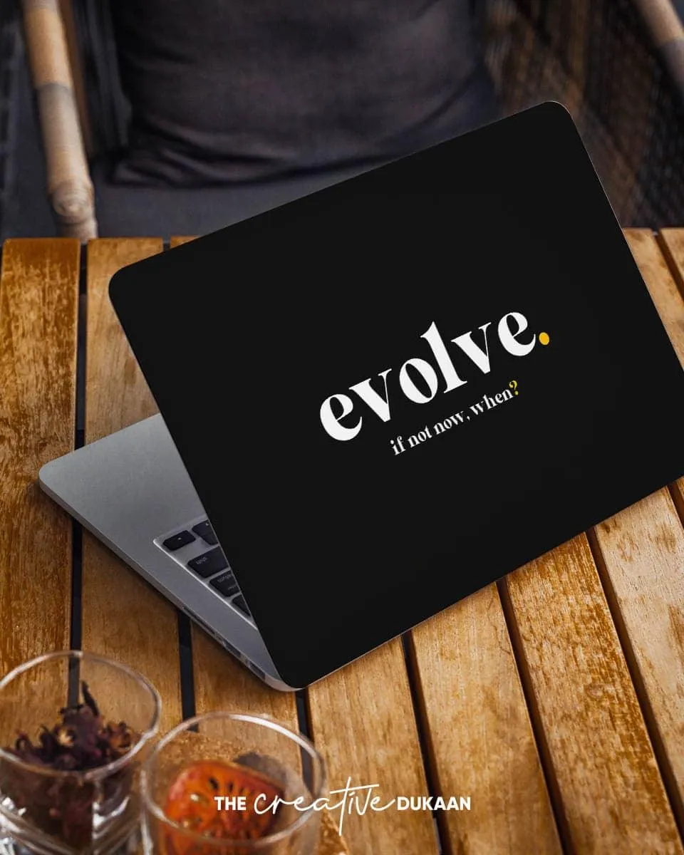 evolve - Motivational Laptop Skin With Black Background