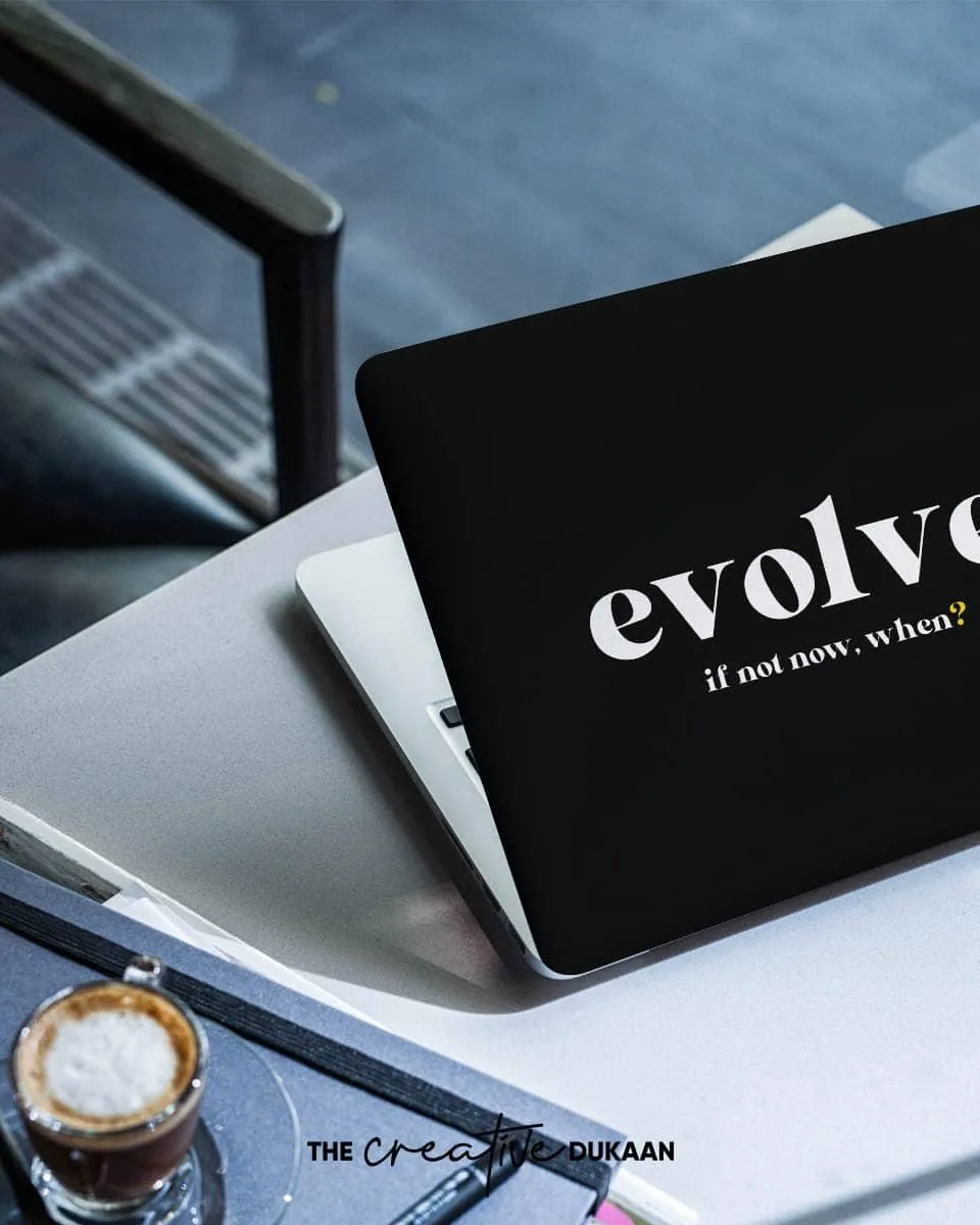 evolve - Motivational Laptop Skin With Black Background