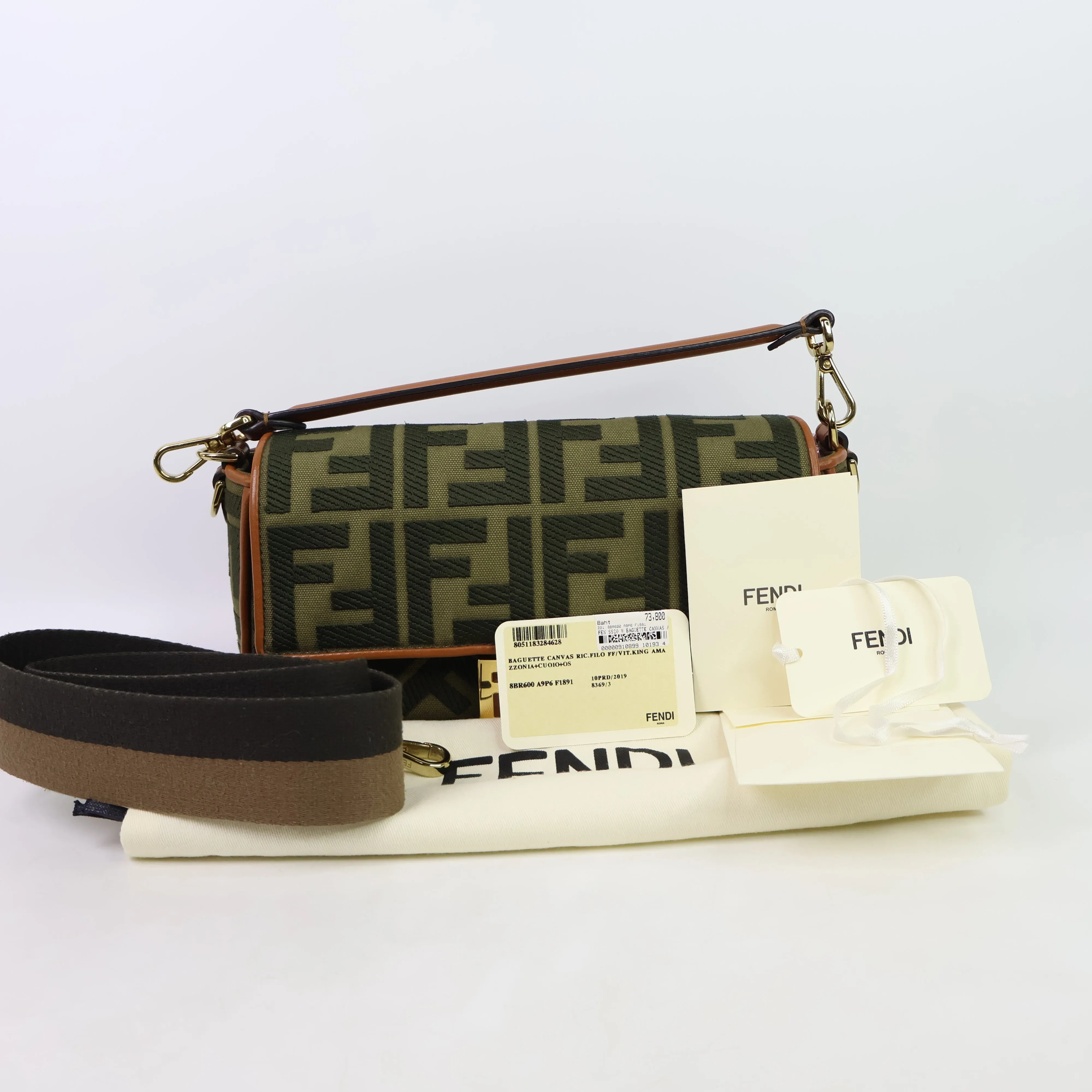 Fendi Baguette Canvas Green