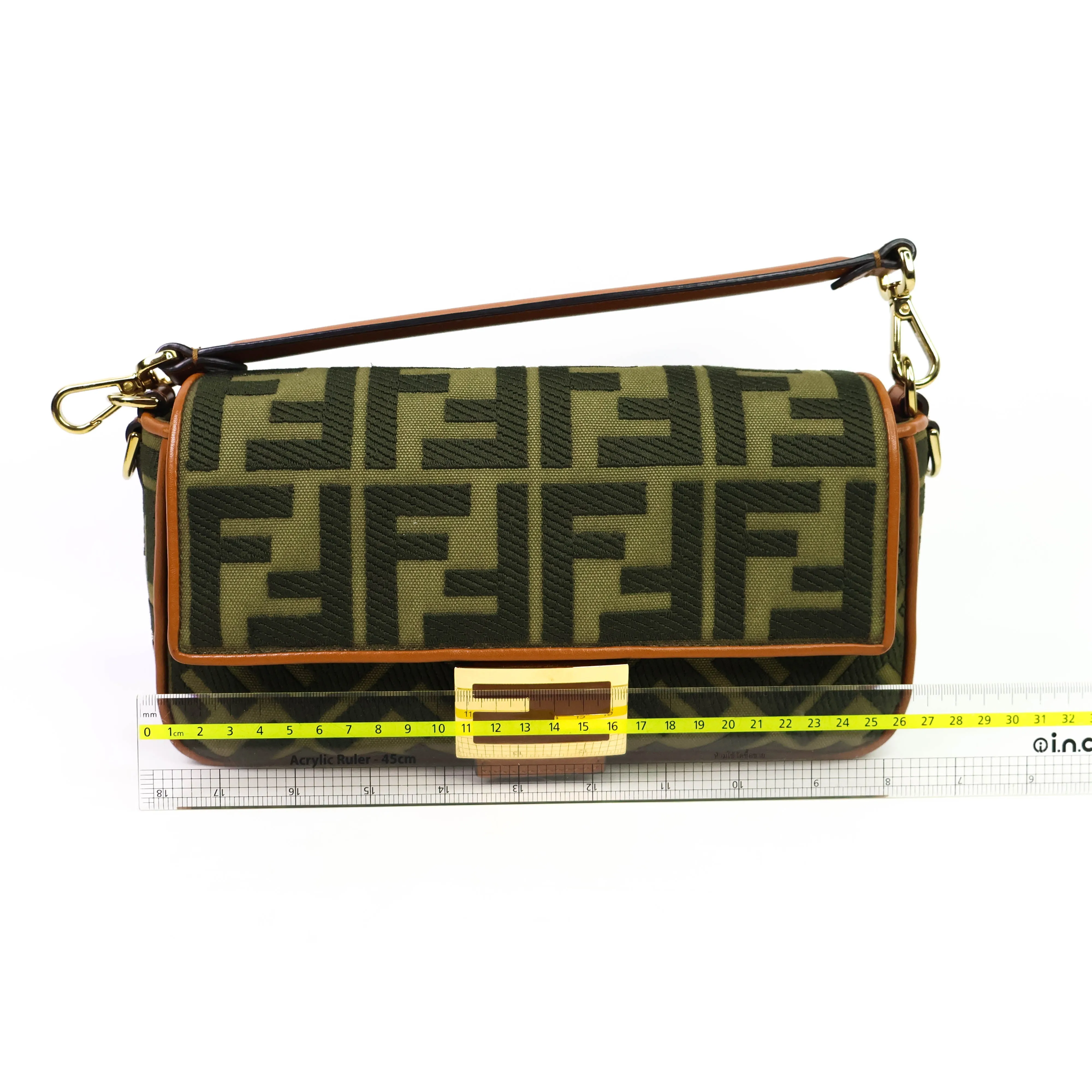 Fendi Baguette Canvas Green