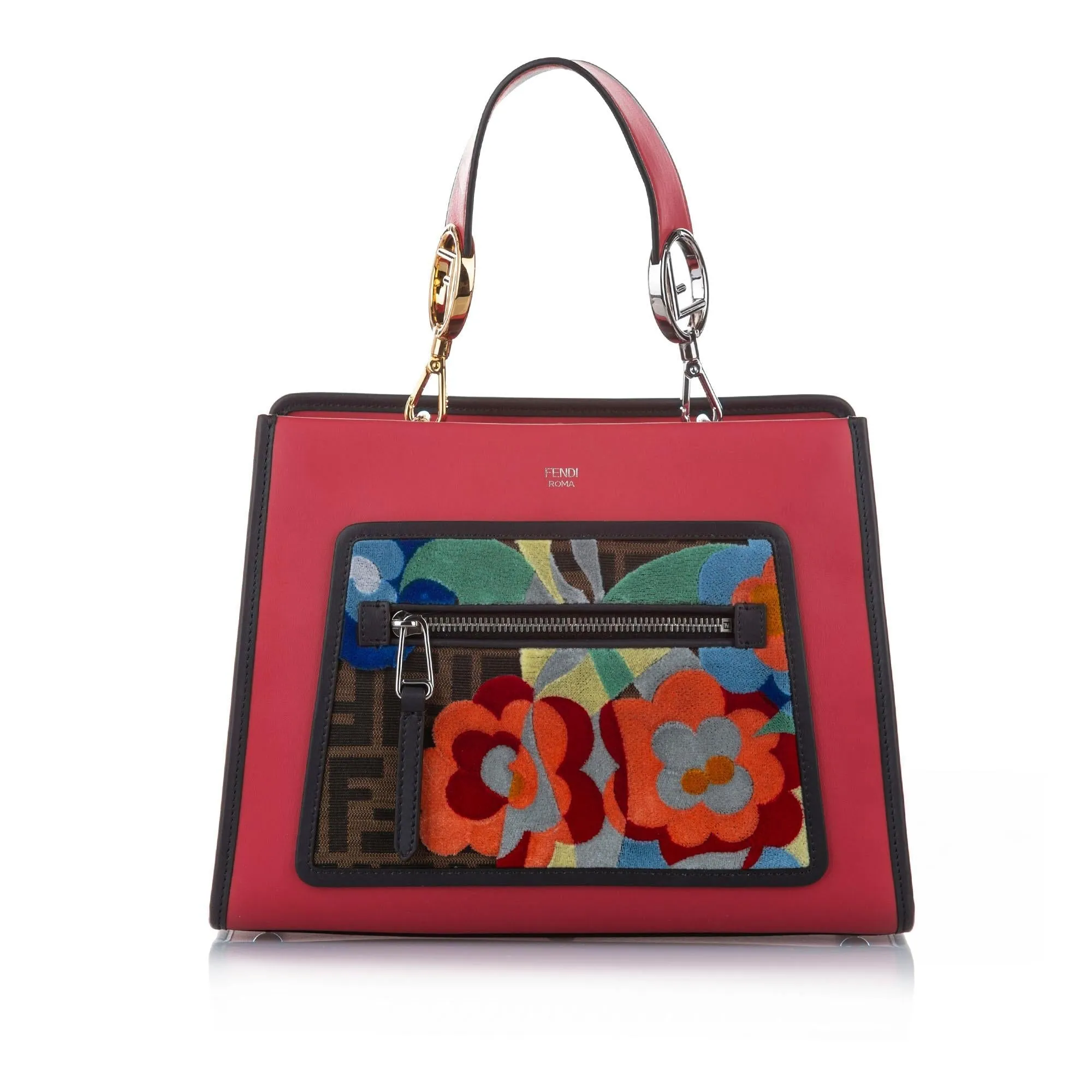 Fendi Embroidered Runaway Leather Satchel (SHG-22712)