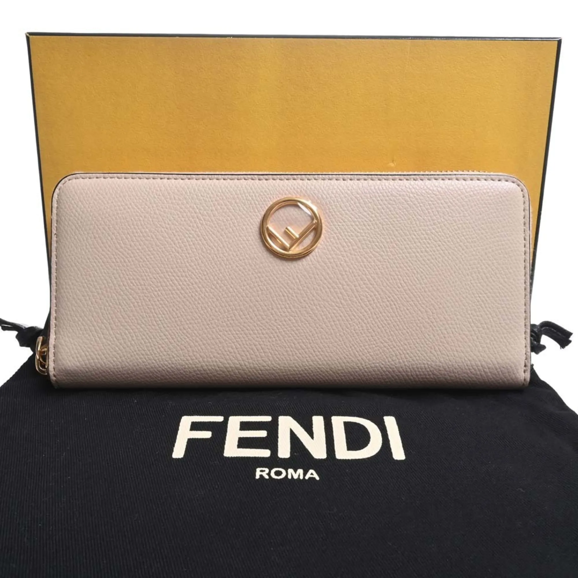 FENDI F's  Leather Long Wallet 8M0406 Pink Ladies