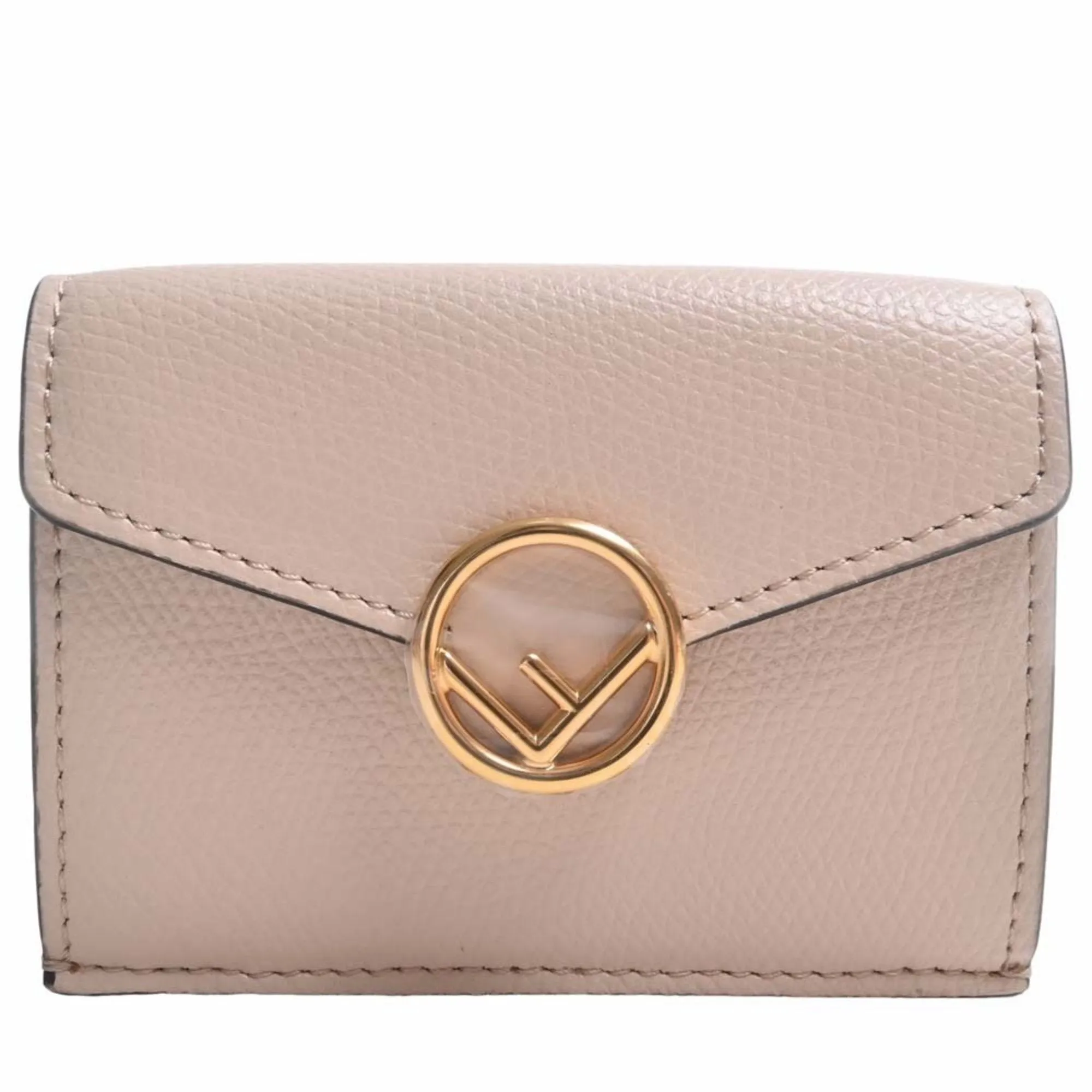 FENDI F's  Leather Micro Trifold Wallet 8M0395 Pink Ladies