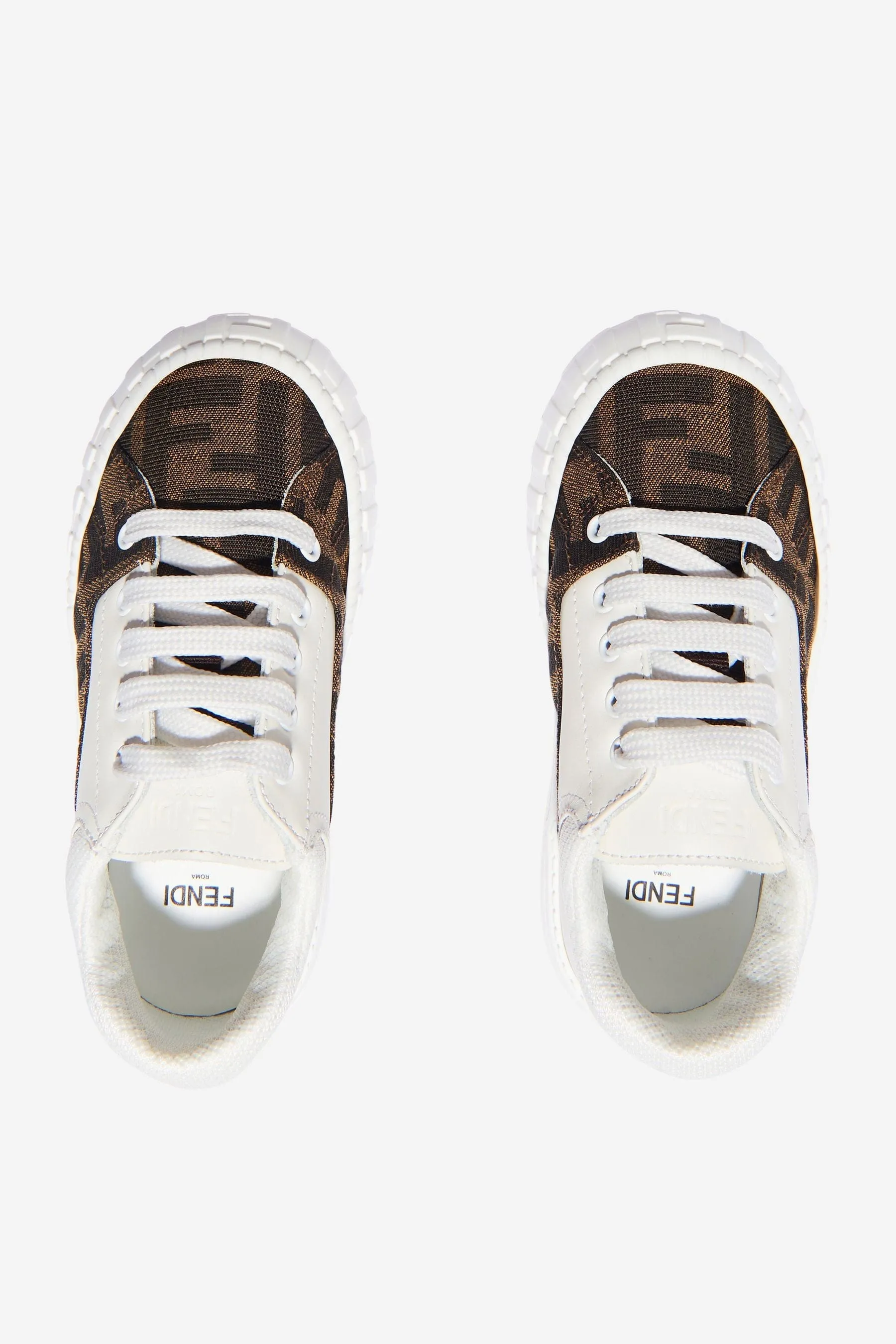 Fendi Kids FF Logo Trainers in White