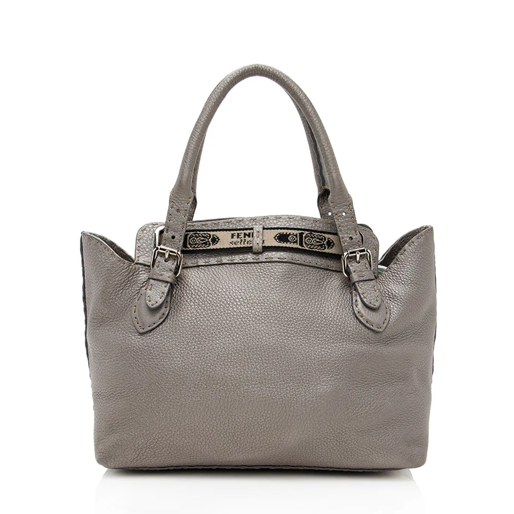 Fendi Leather Villa Selleria Borghese Tote (SHF-18630)