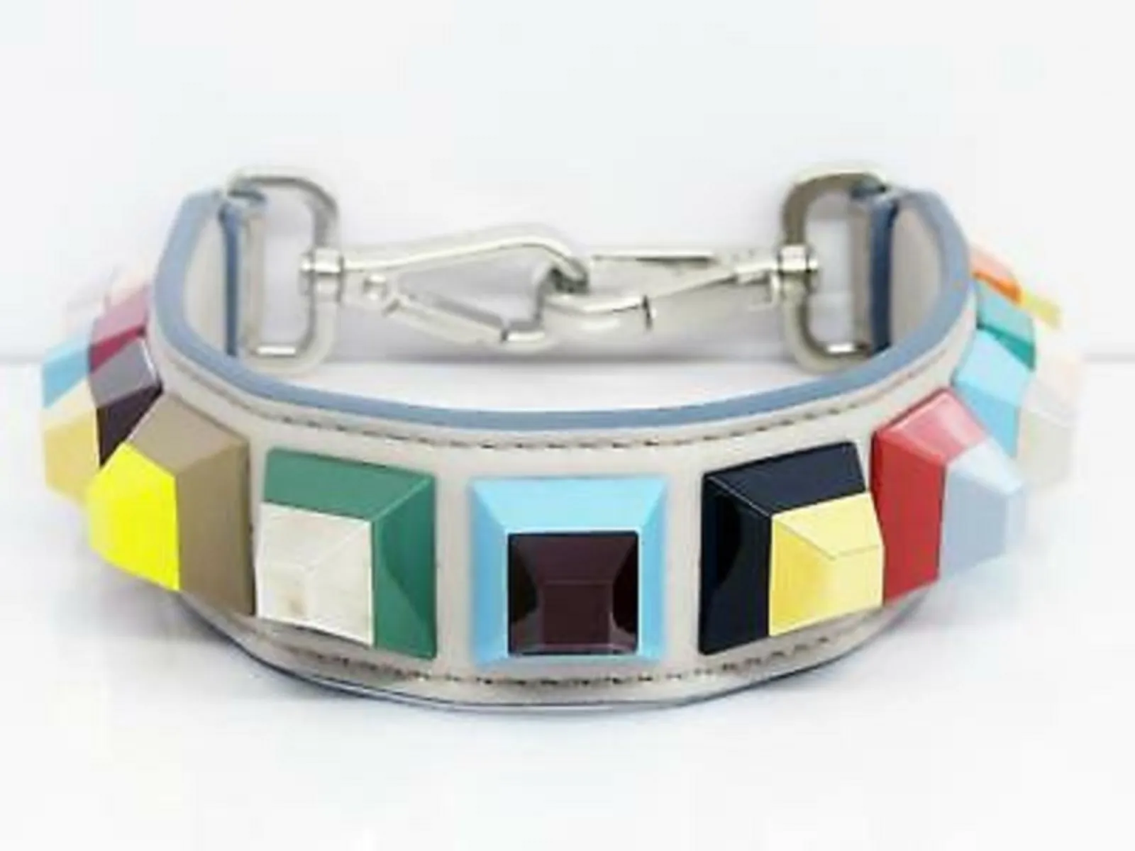 Fendi Mini You Strap Cream Beige Rainbow Multicolored Studded 8AV105