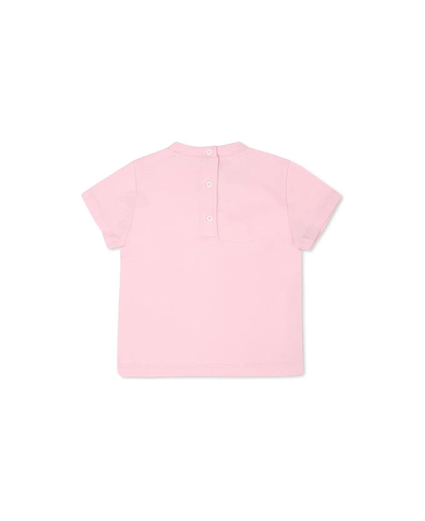 Fendi Pink T-shirt For Baby Girl With Logo