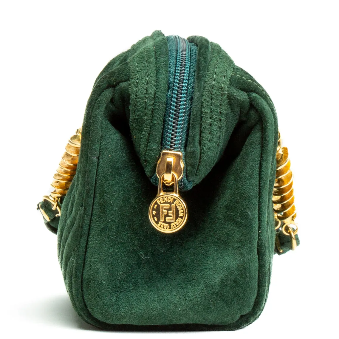 FENDI Vintage Spiral Pasta Suede Mini Bag - Green - OUTLET FINAL SALE