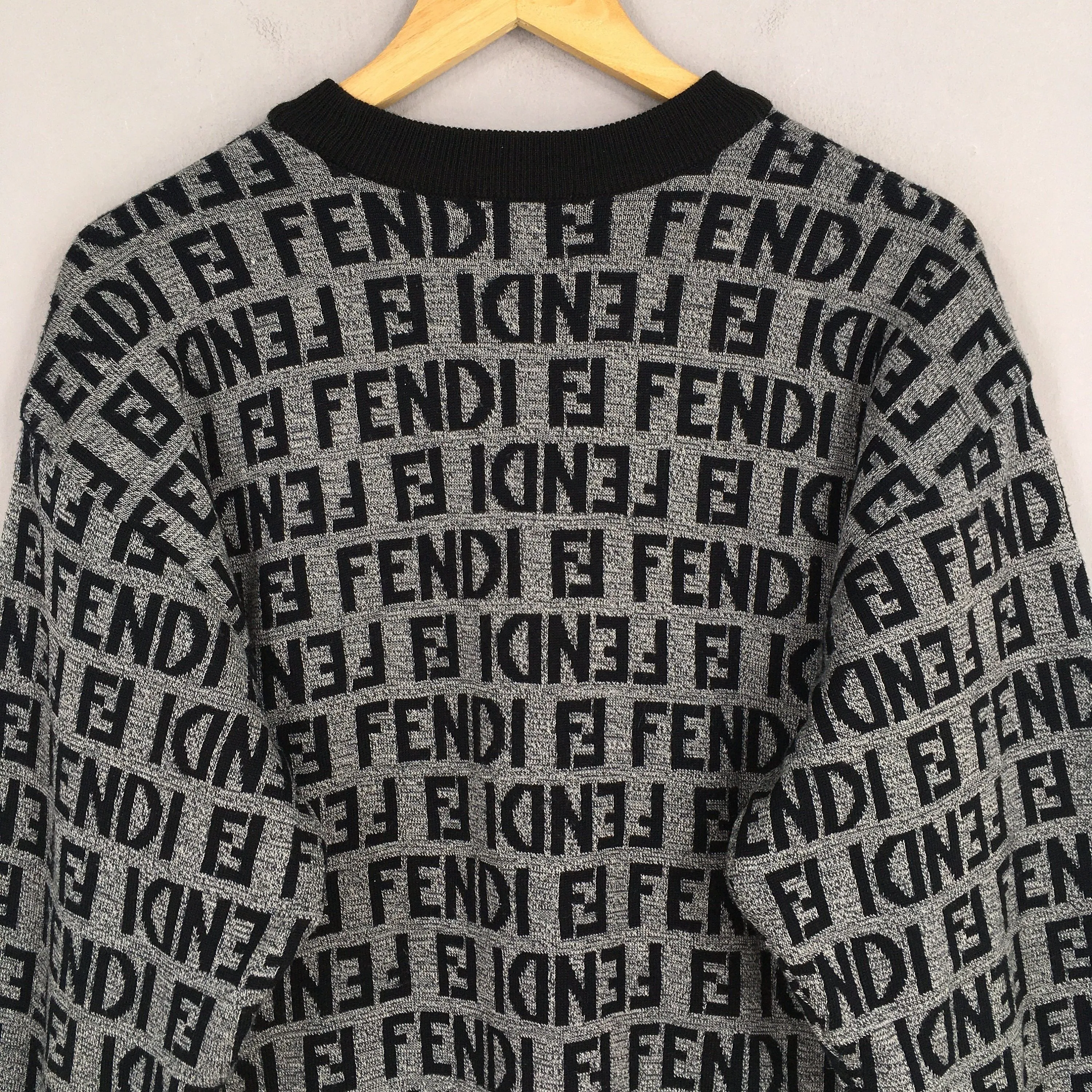 Fendi Zucca Monogram Wool Sweater Medium