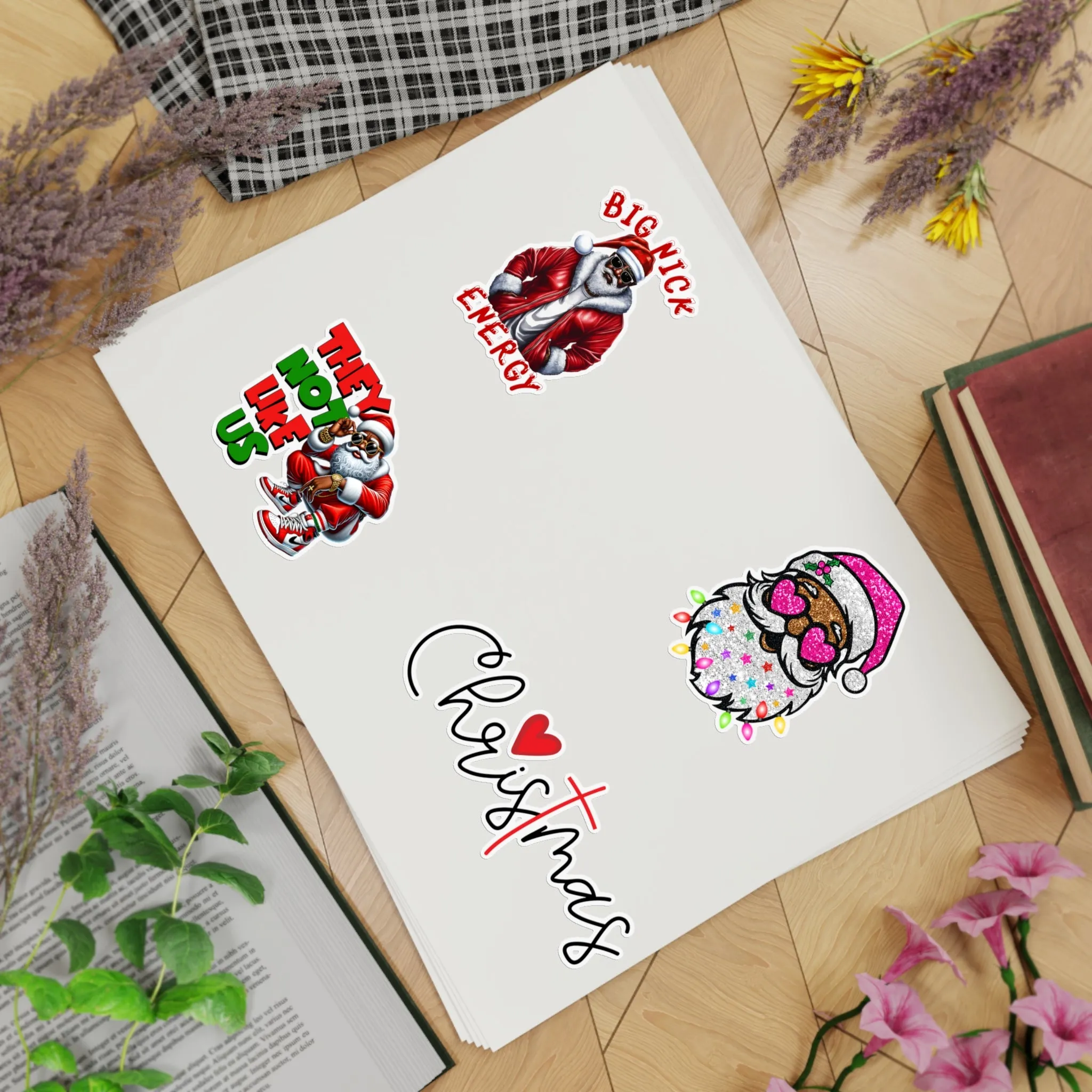 Festive Christmas Sticker Sheet Bundle - 5 Unique Holiday Designs