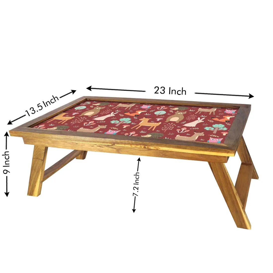 Folding Laptop Table for Home Bed Breakfast Tables Foldable  - Beautiful Animal