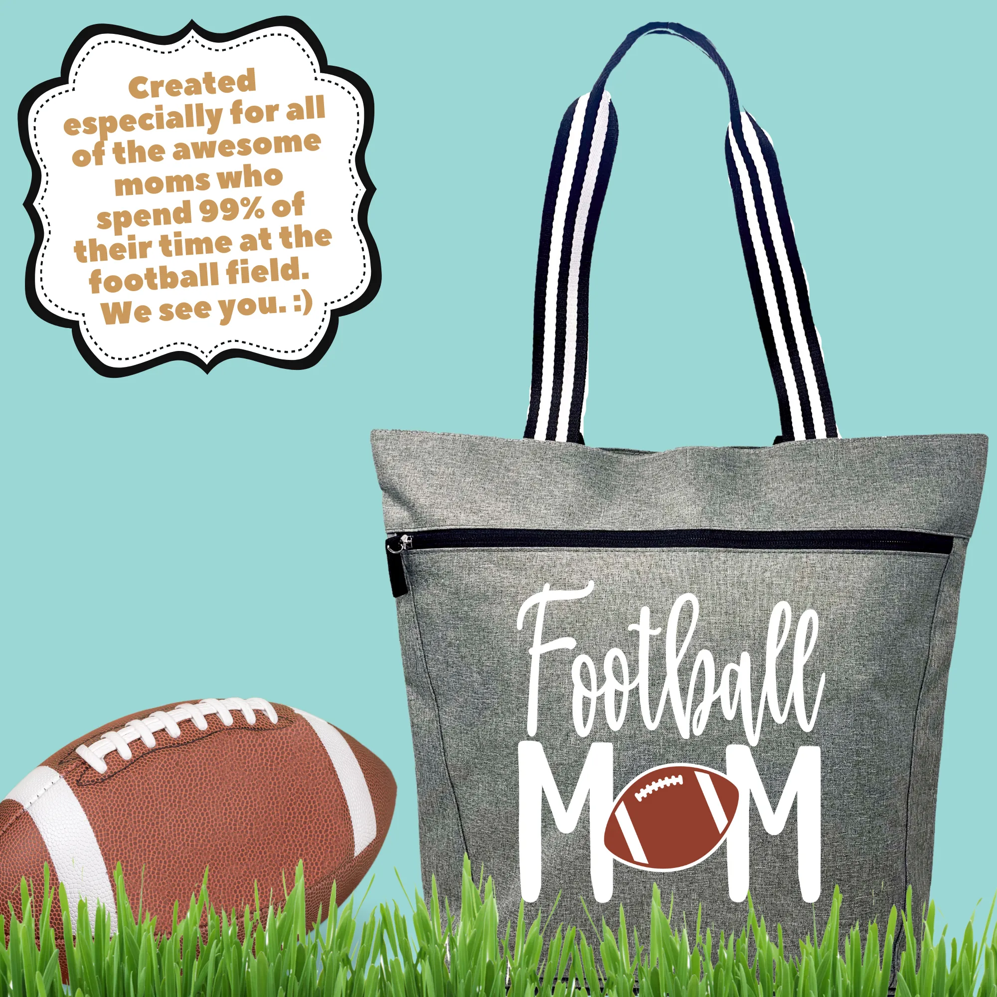 Football Mom Lexie Gray Tote Bag for Moms