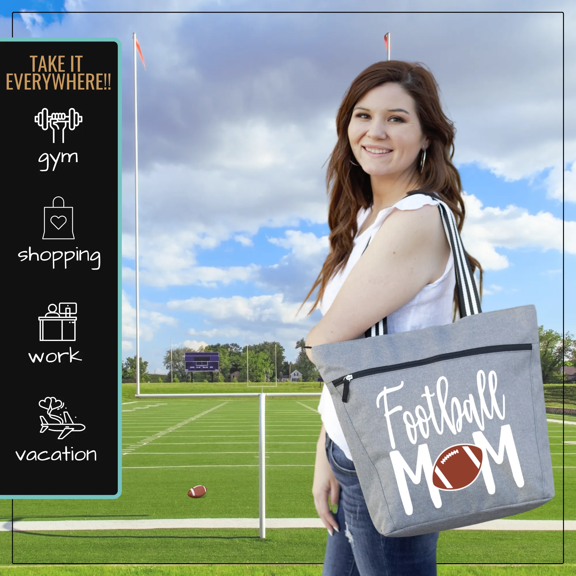 Football Mom Lexie Gray Tote Bag for Moms