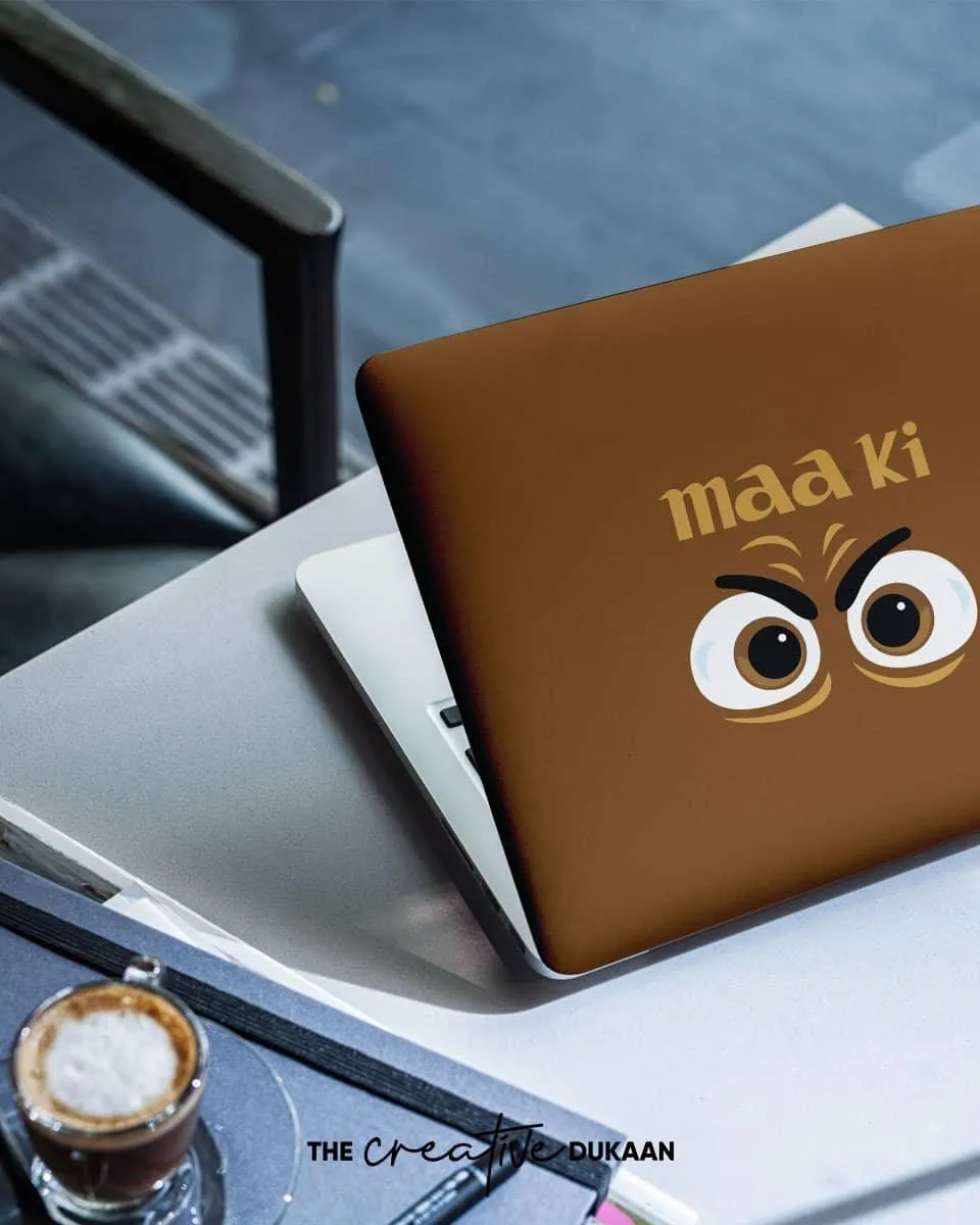 Funny Text With Maa Ki Aankhein Vinyl Laptop Skin