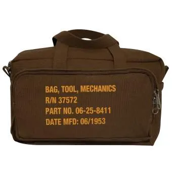 G.I. Type Zipper Pocket Mechanics Tool Bag With Military Stencil