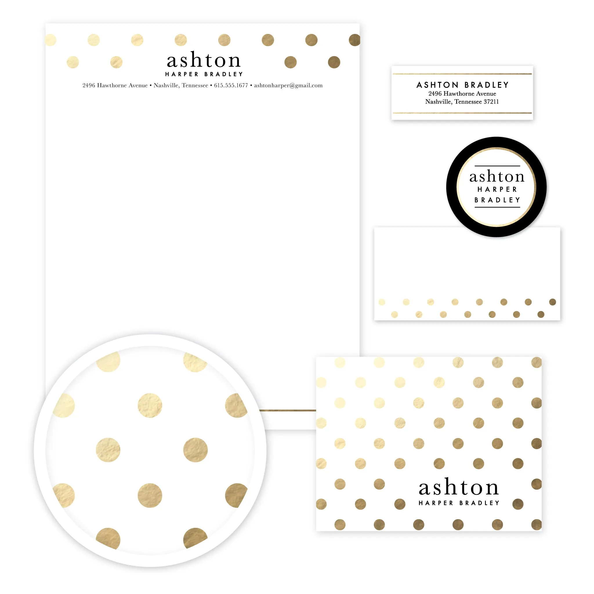 Golden Dots Stationery Set - Large