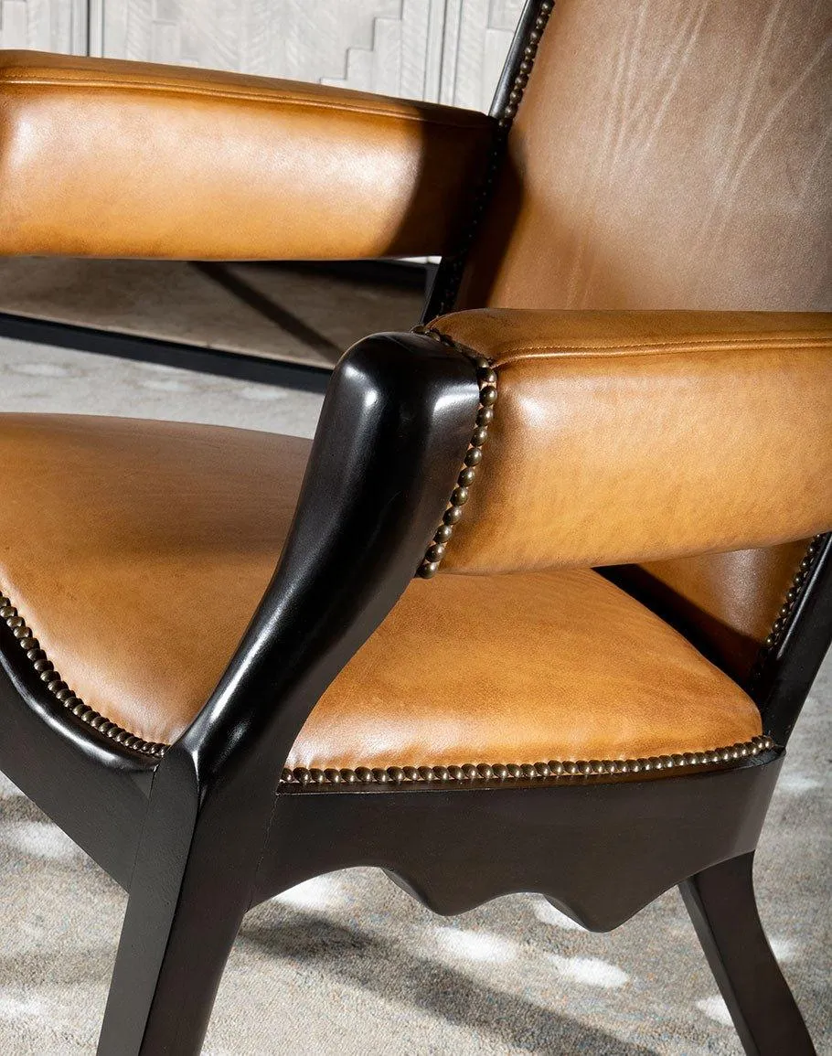 Hand Antiqued Leather Chair