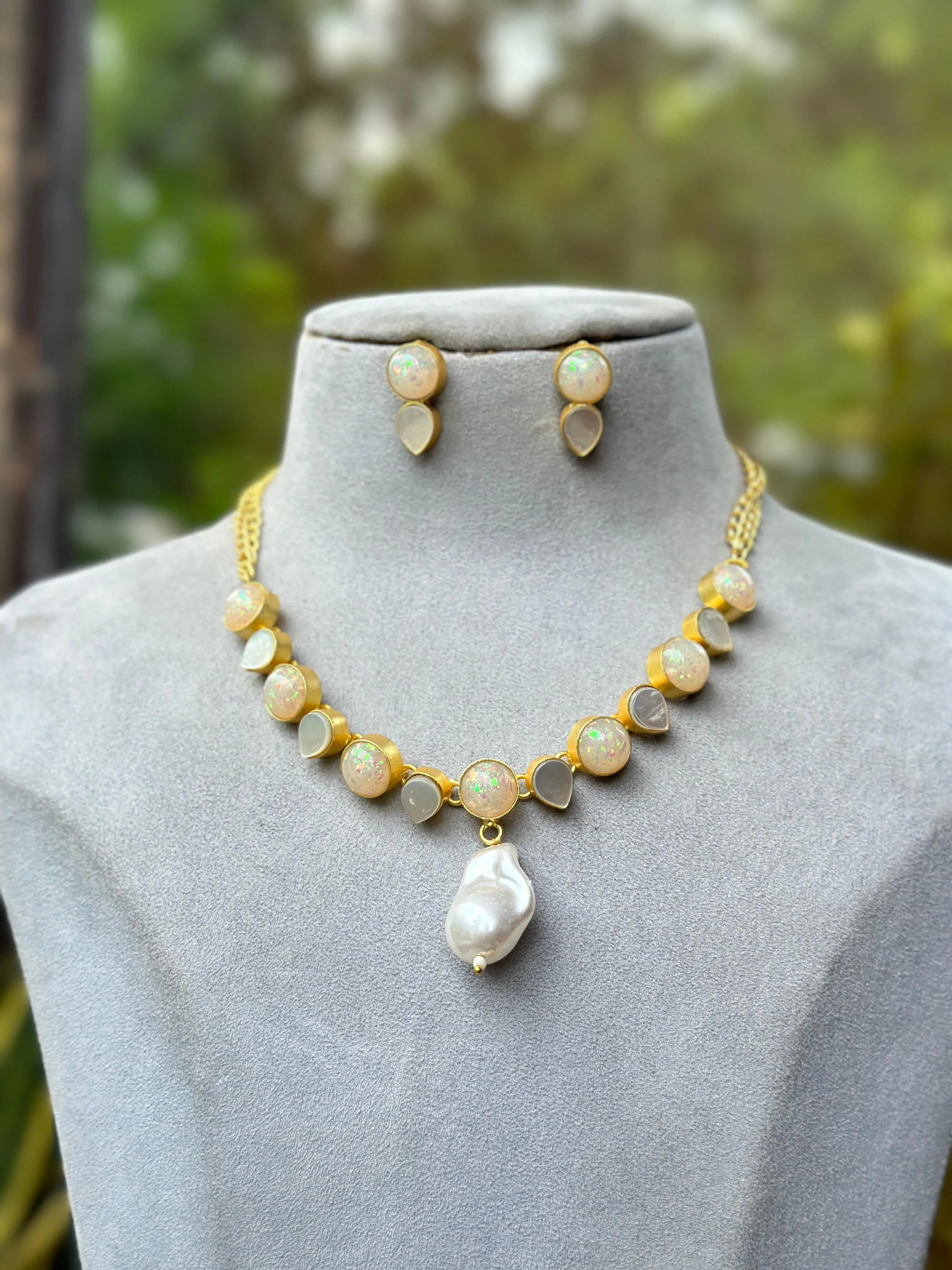 Handcrafted Necklace Earrings Set Artistry Meets Tradition in Unique Designs for Women