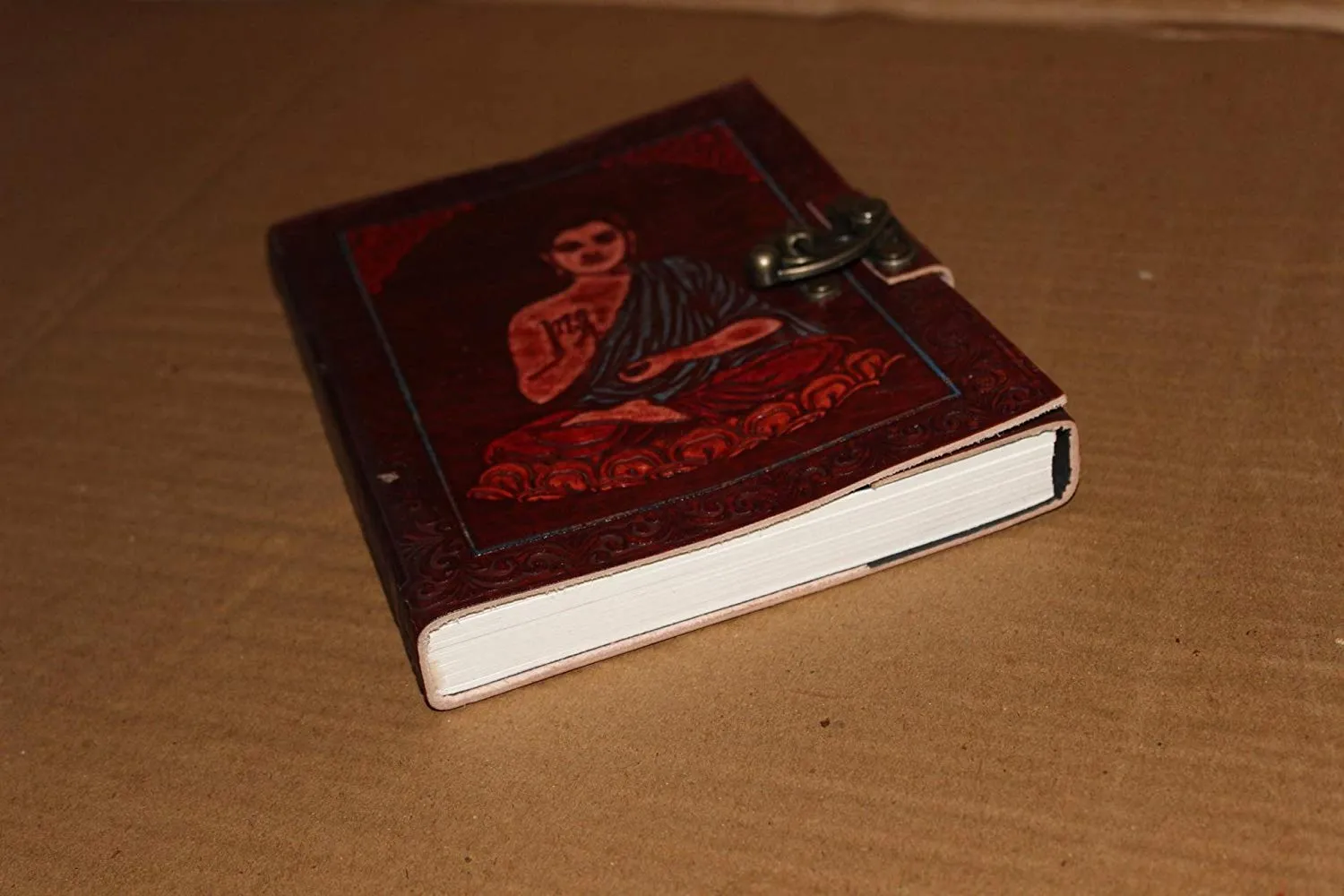 Handmade BUDDHA Embossed leather journal