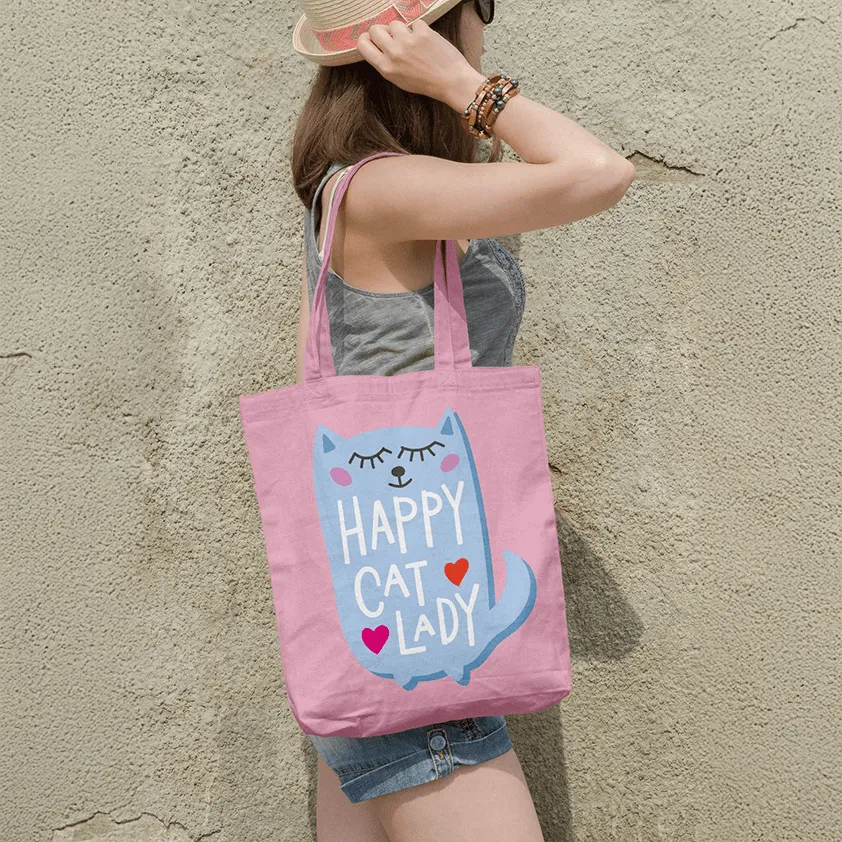 Happy Cat Lady Tote Bags