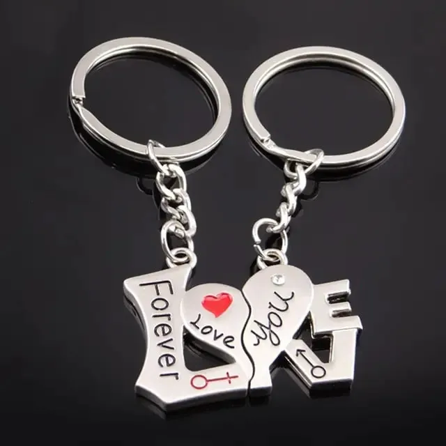 Heart and Key Keychains