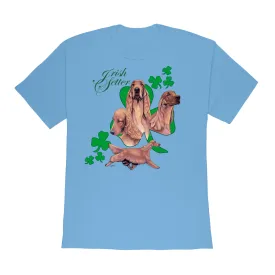 Irish Setters with Shamrocks on a Gildan 5000 Heavy Cotton  Adult T-Shirt